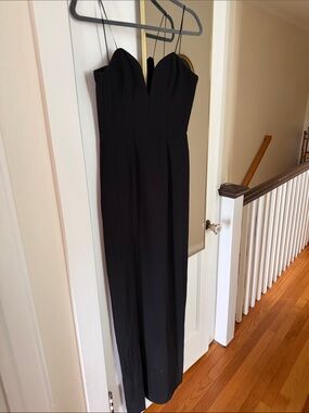 Amanda Uprichard Black Strapless Evening Gown